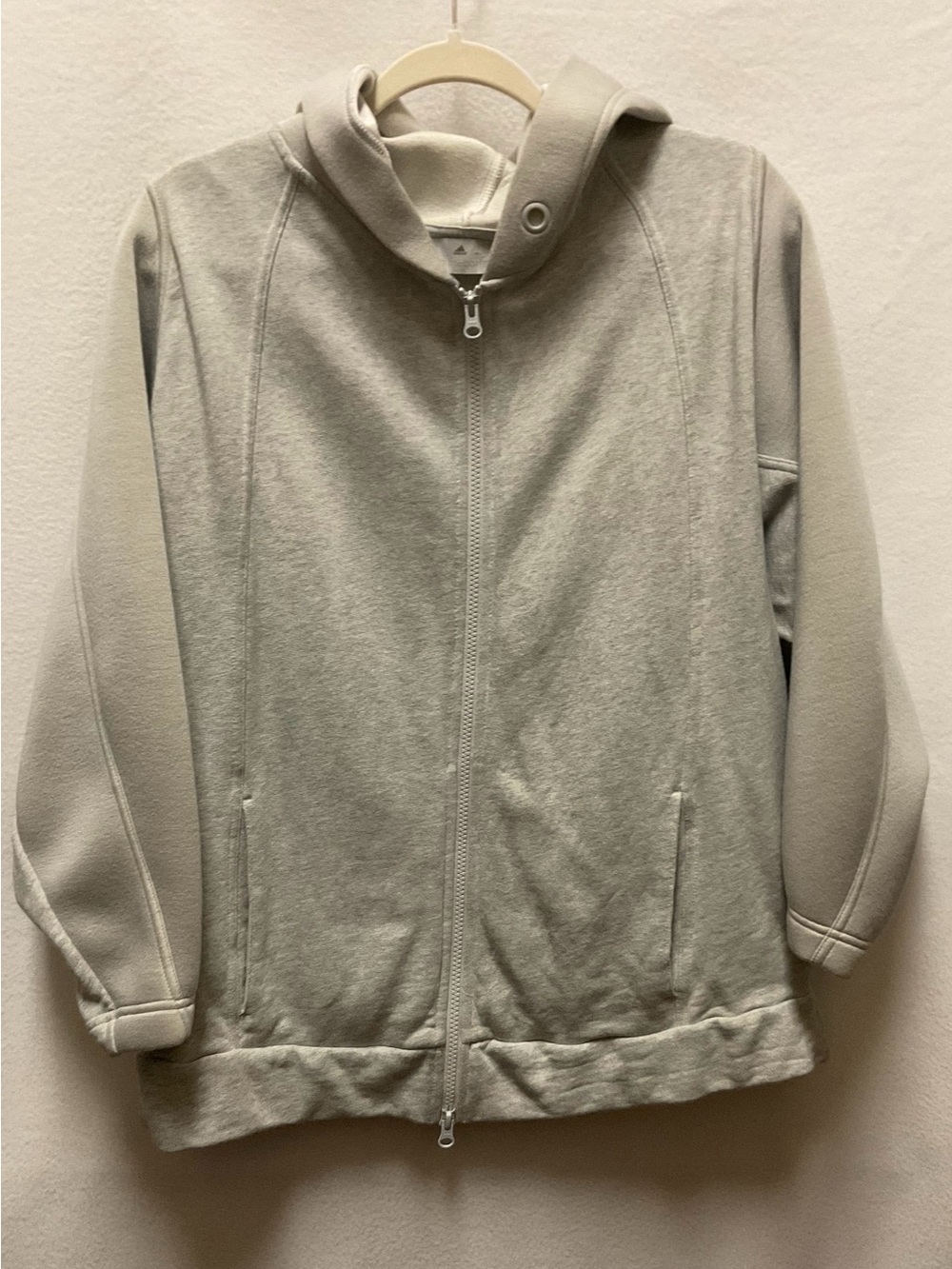 Adidas Stella McCartney Light Gray Zip-Up Hooded Jacket